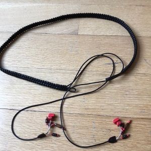 Brown leather tie-belt